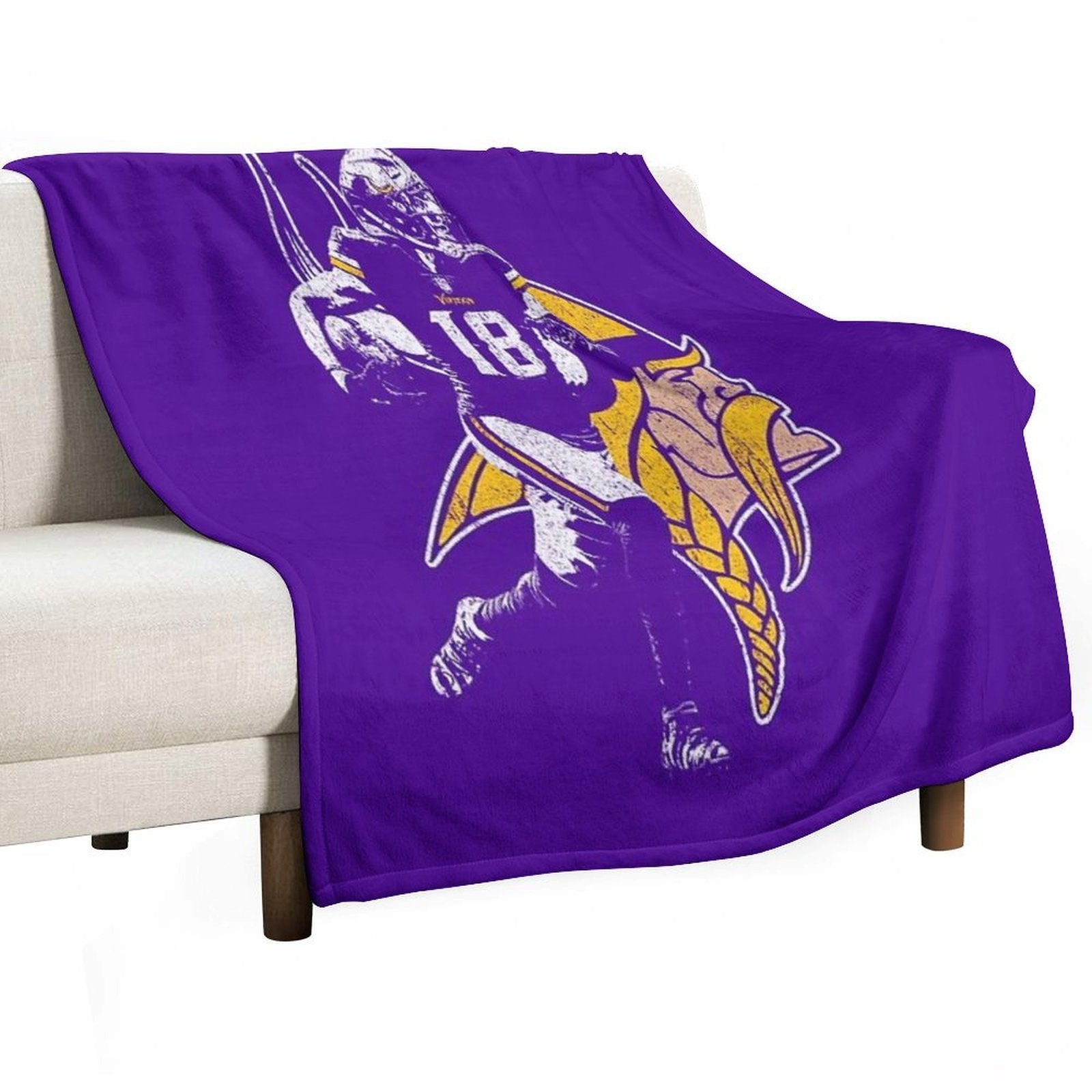 Justin Jefferson Easy Care Throw Blanket