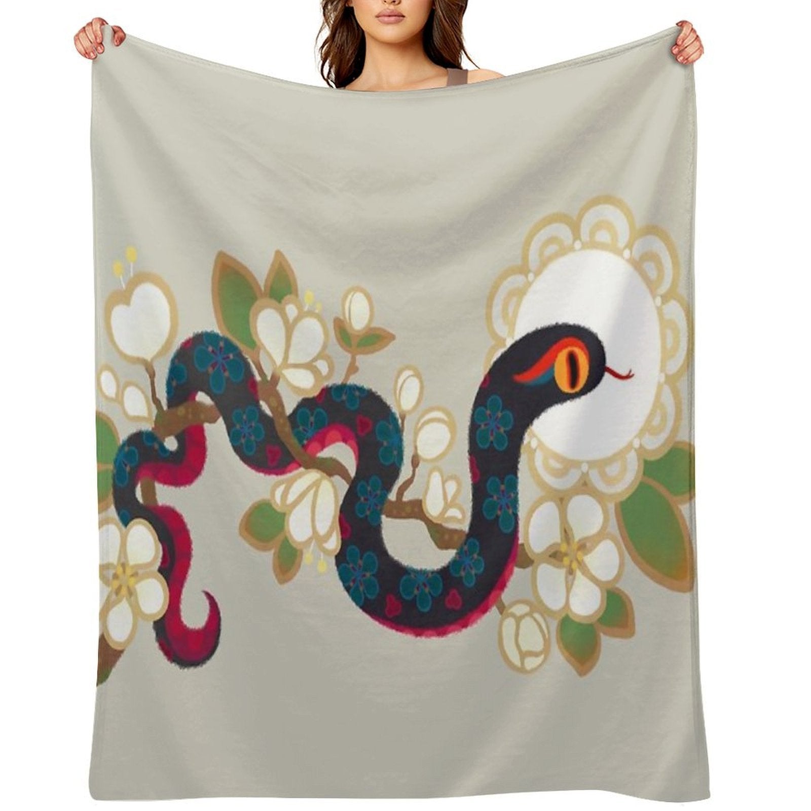 Snake And Flowers 2 Comfort Throw Blanket