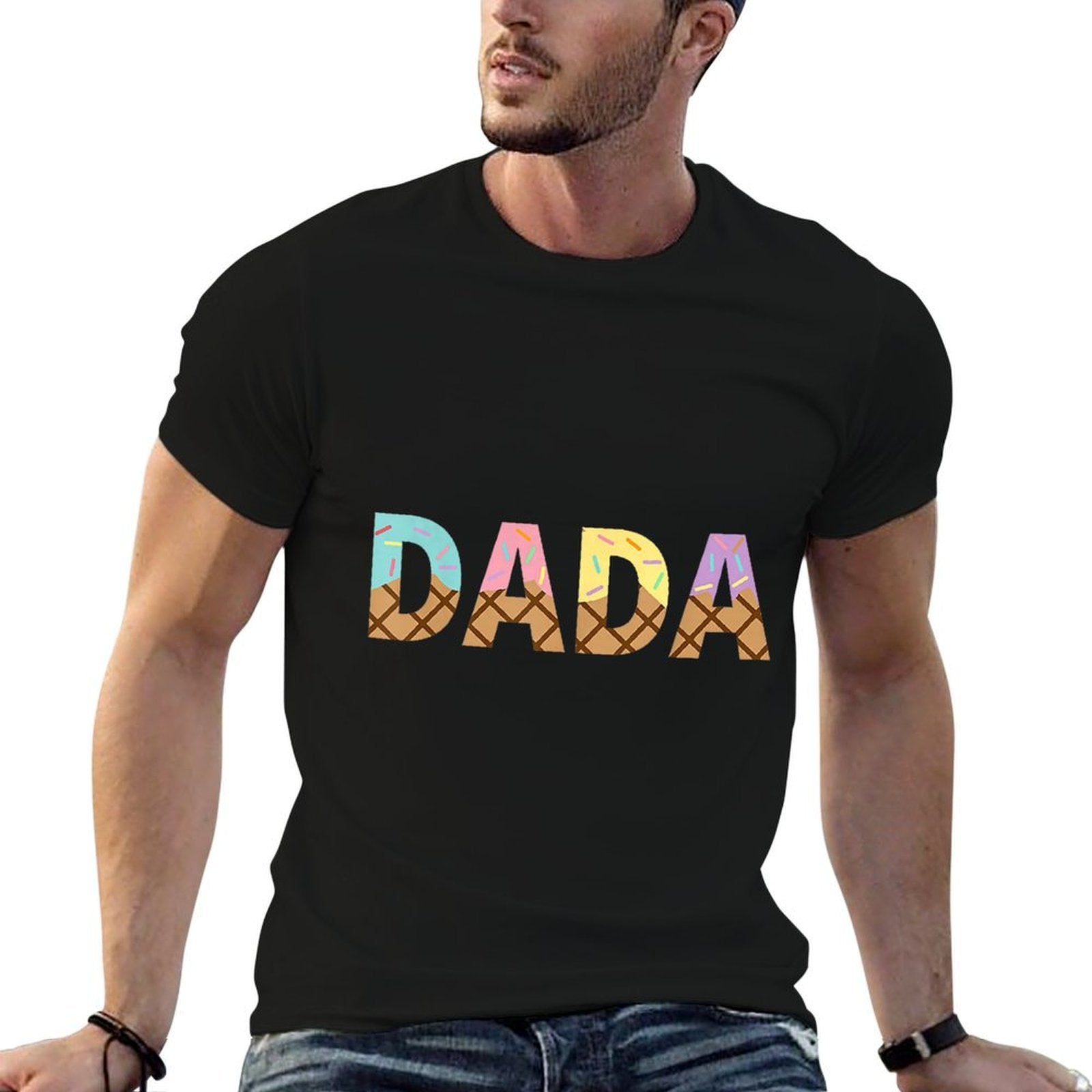 Dada Of The Sweet One Ice Cream 1st First Family Father Day  Oversized Silhouette T-Shirt