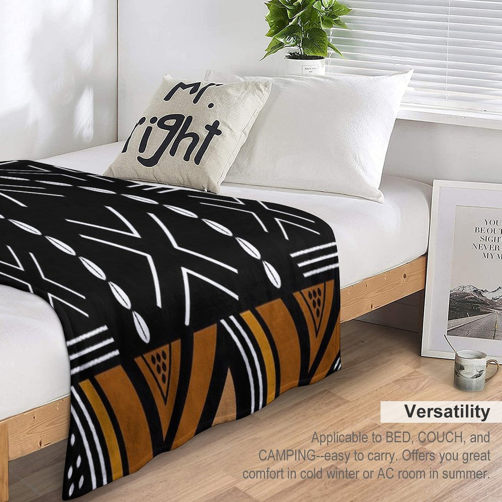 African Mud Cloth Bogolan Design Comfort Throw Blanket