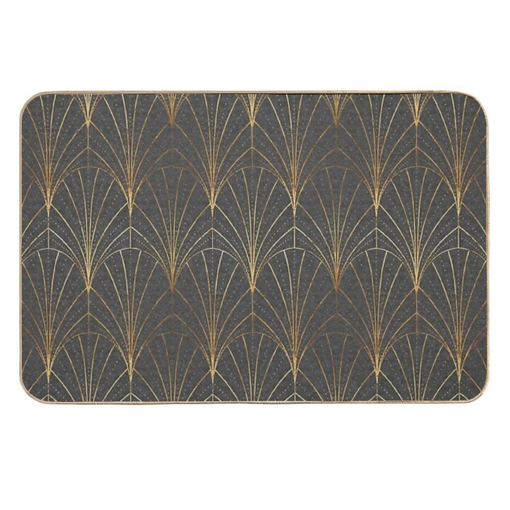 Art Deco Waterfalls  Textured Grey  Versatile Bath Mat