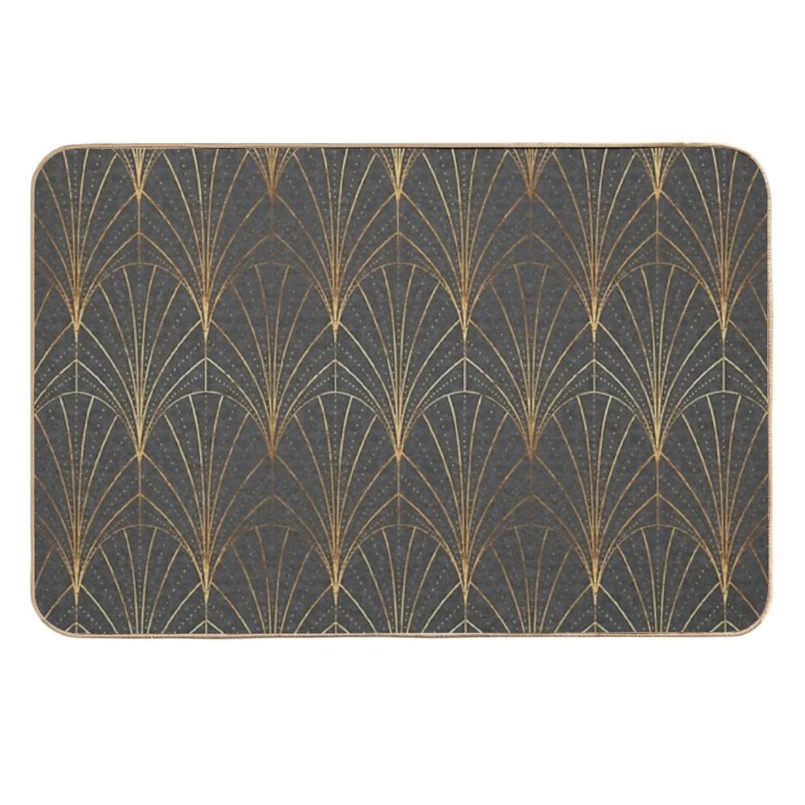 Art Deco Waterfalls  Textured Grey  Versatile Bath Mat