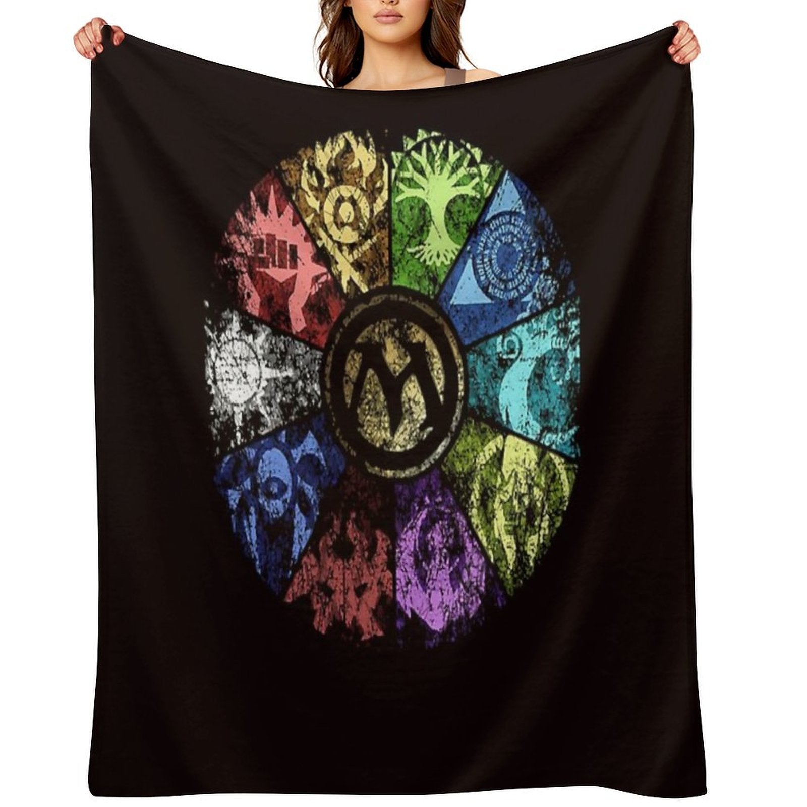 MTG Faded Guild Wheel Plush Throw Blanket