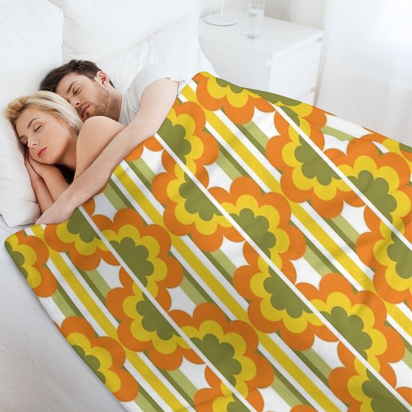 1970's Pattern  Retro 70s Vintage Seventies Style Velvety-soft Throw Blanket