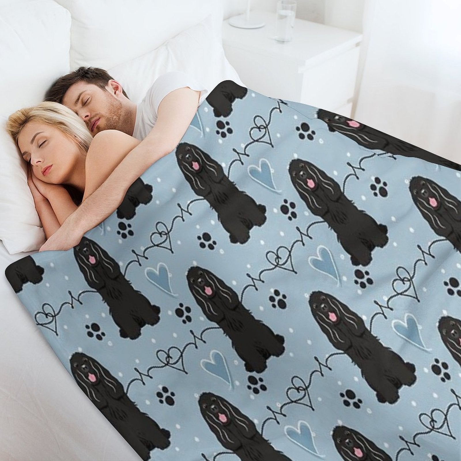 Love Black Cocker Spaniel Wrinkle-free Throw Blanket