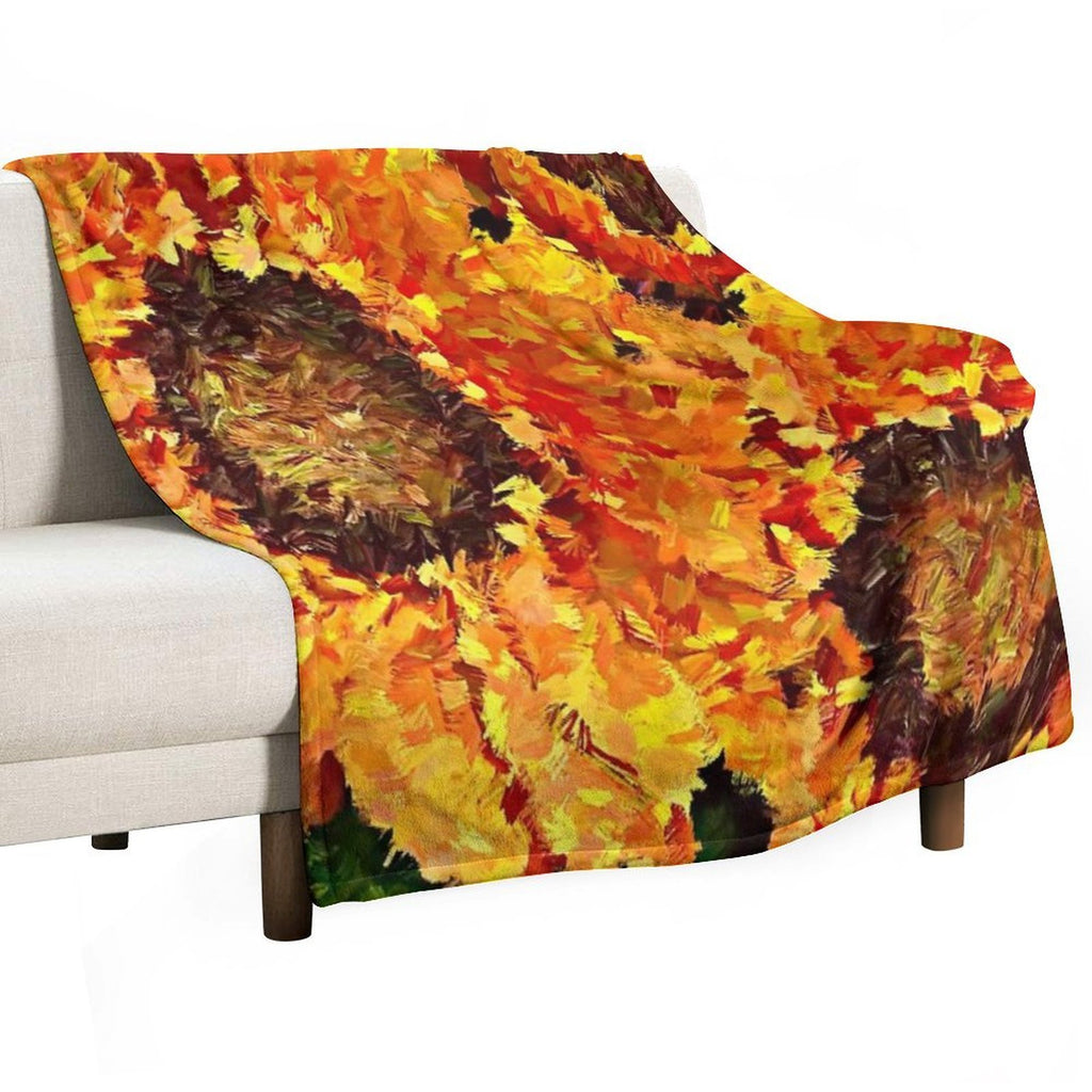 Sunflowers Abstracted Gift-ready Throw Blanket