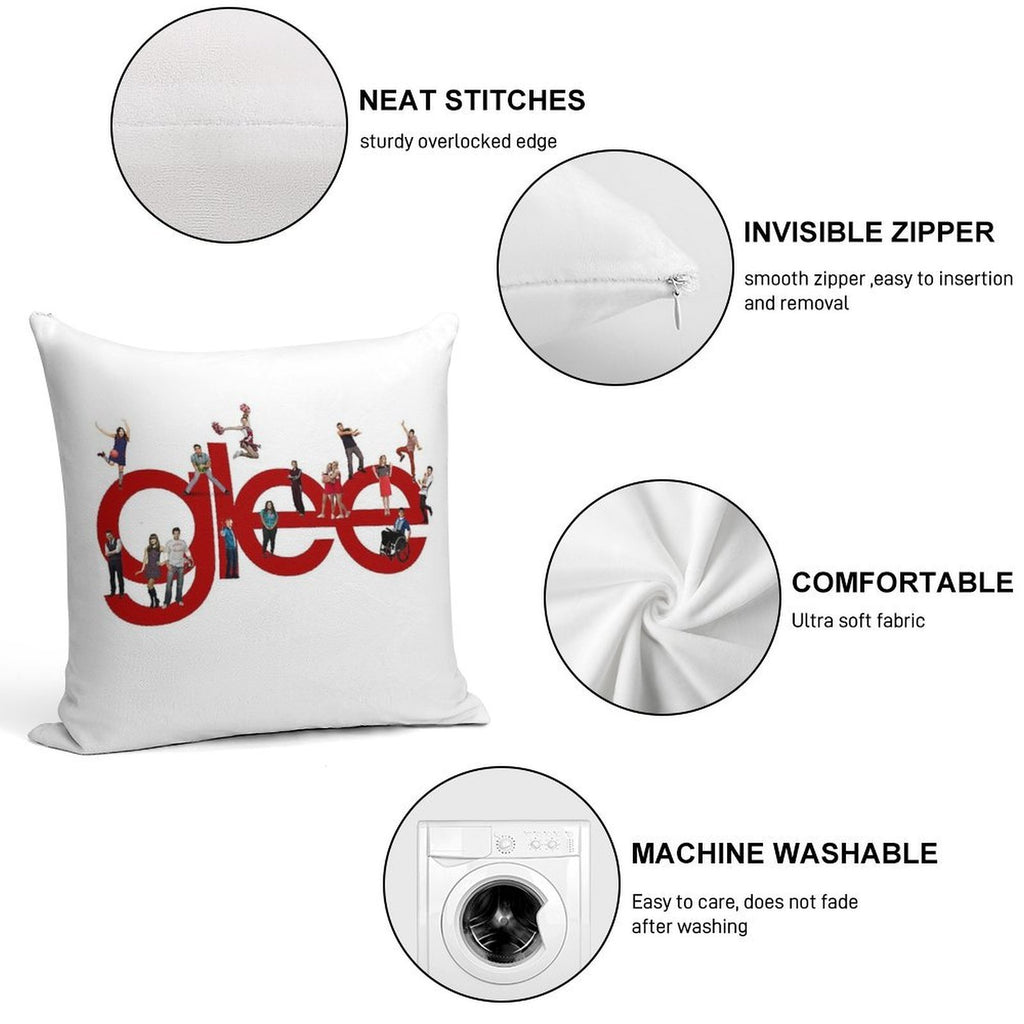 Glee Logo with The Cast Soft Style Accent Throw Pillow