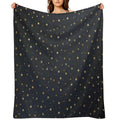 Gold Stars Gray Gradient Design Sustainable Throw Blanket