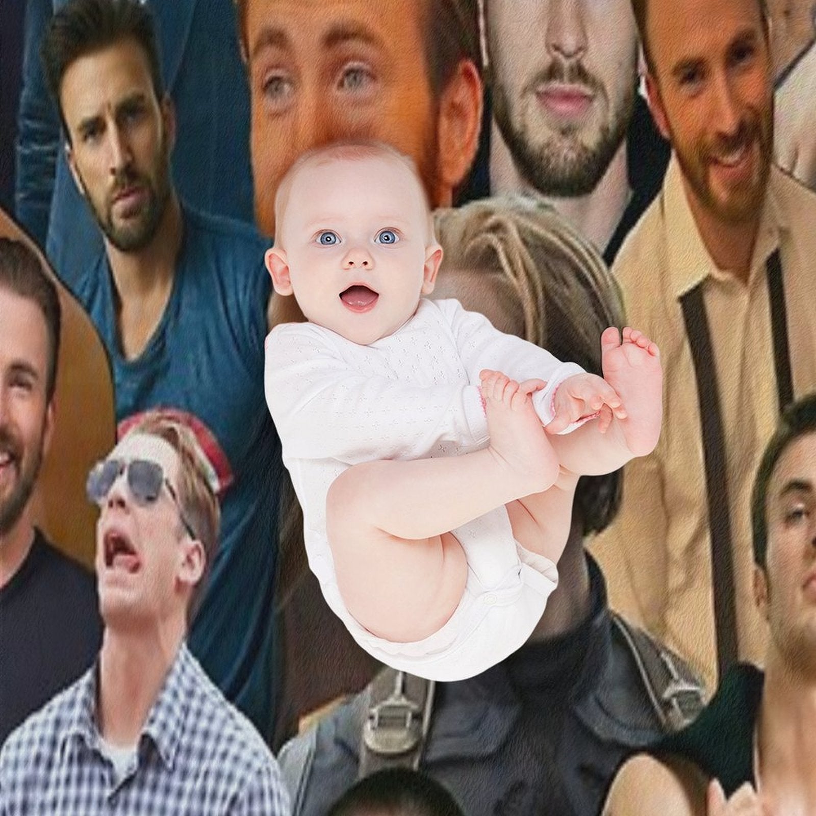 Chris Evans Collage Versatility Throw Blanket