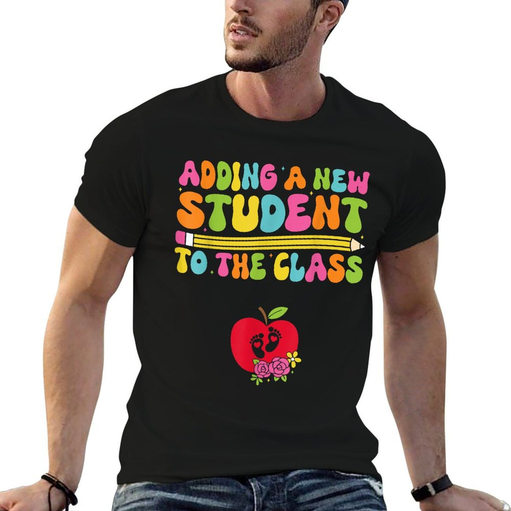Funny Teacher Pregnancy Announcement Clothing, Expecting Teacher, Black, X-Small  Vintage-inspired T-Shirt
