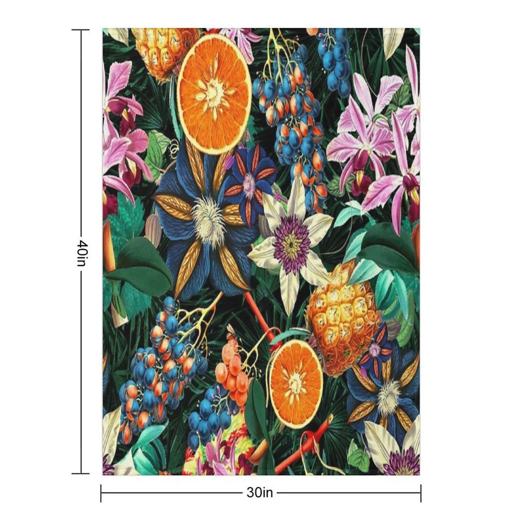 Tropical Orange Garden Multi-functional Throw Blanket