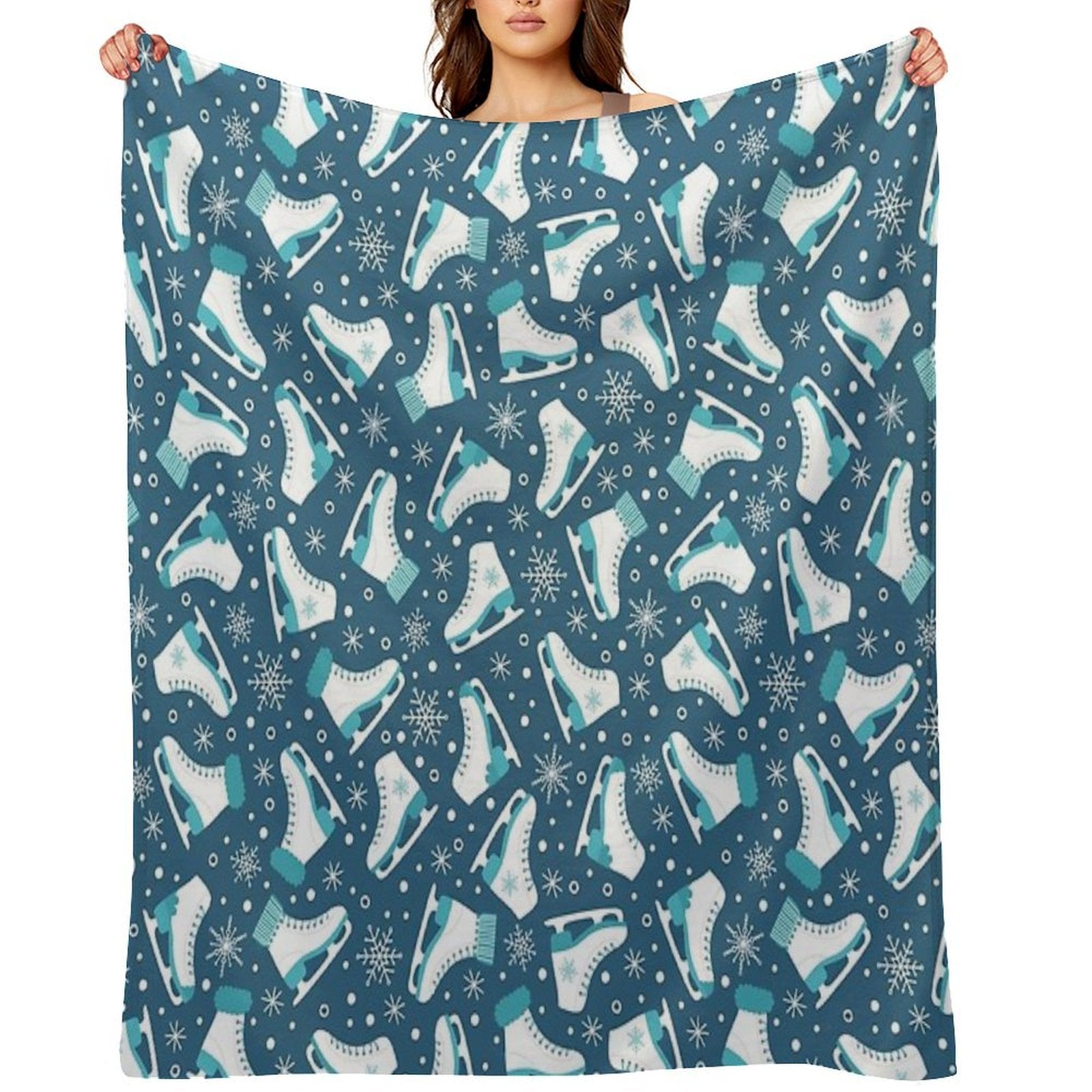 Ice Skates Travel-friendly Throw Blanket