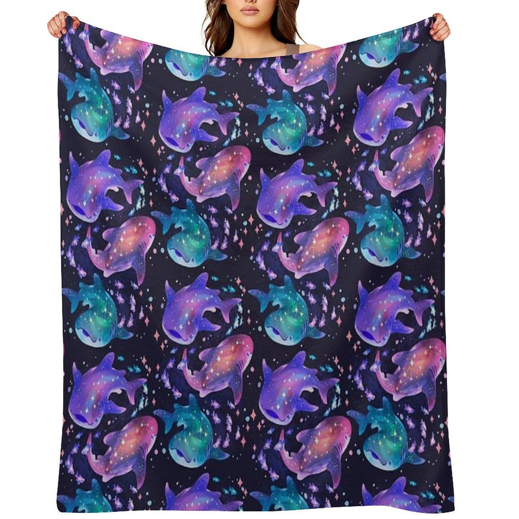 Cosmic Whale Shark Lightweight Throw Blanket