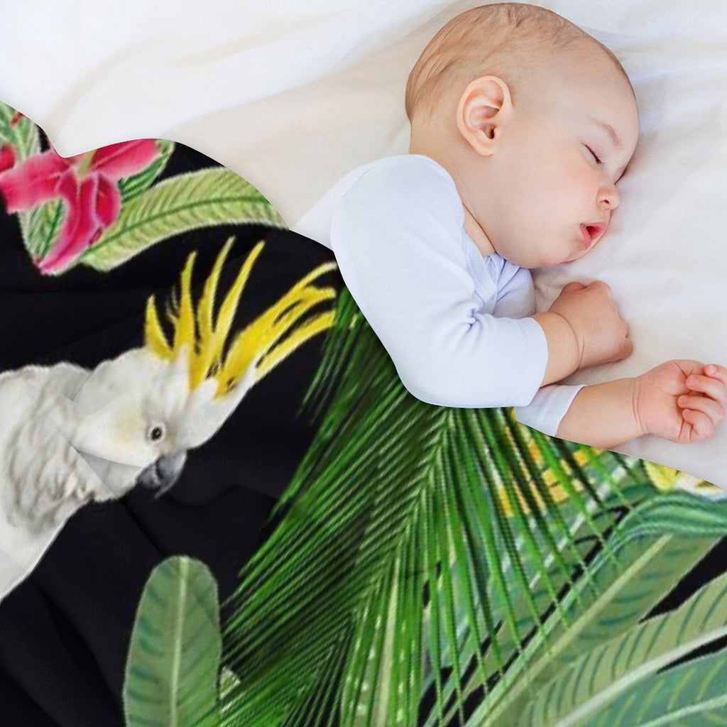 Cockatoo Pattern Sustainable Throw Blanket