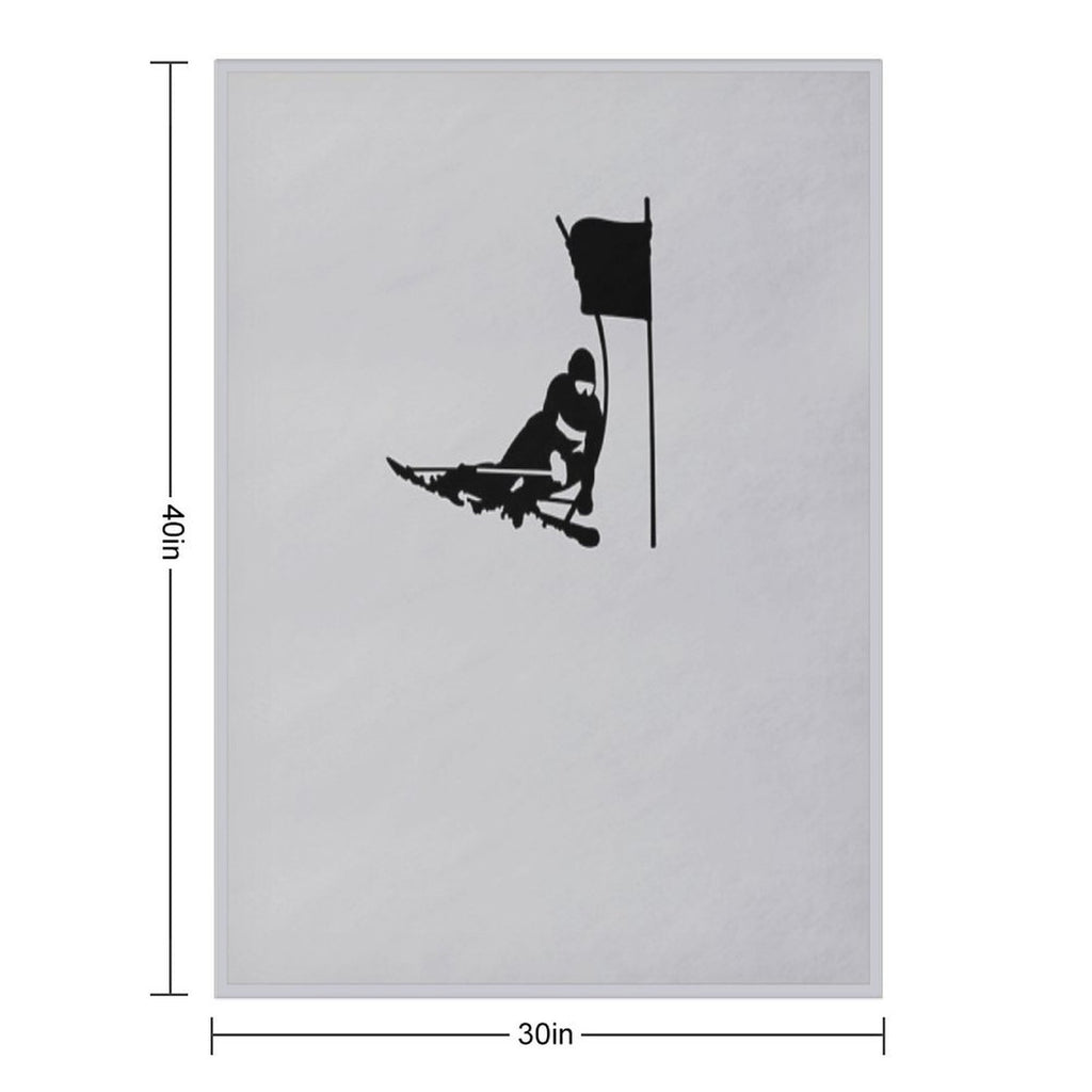 Skier Plush Throw Blanket