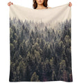 Come Home  Romantasy Moody Wilderness Dream Forest With Cascadia Trees Covered In Magic Fog Velvety-soft Throw Blanket