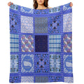 Blue Patchwork Quick-dry Throw Blanket