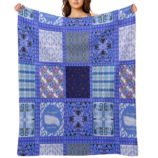 Blue Patchwork Quick-dry Throw Blanket