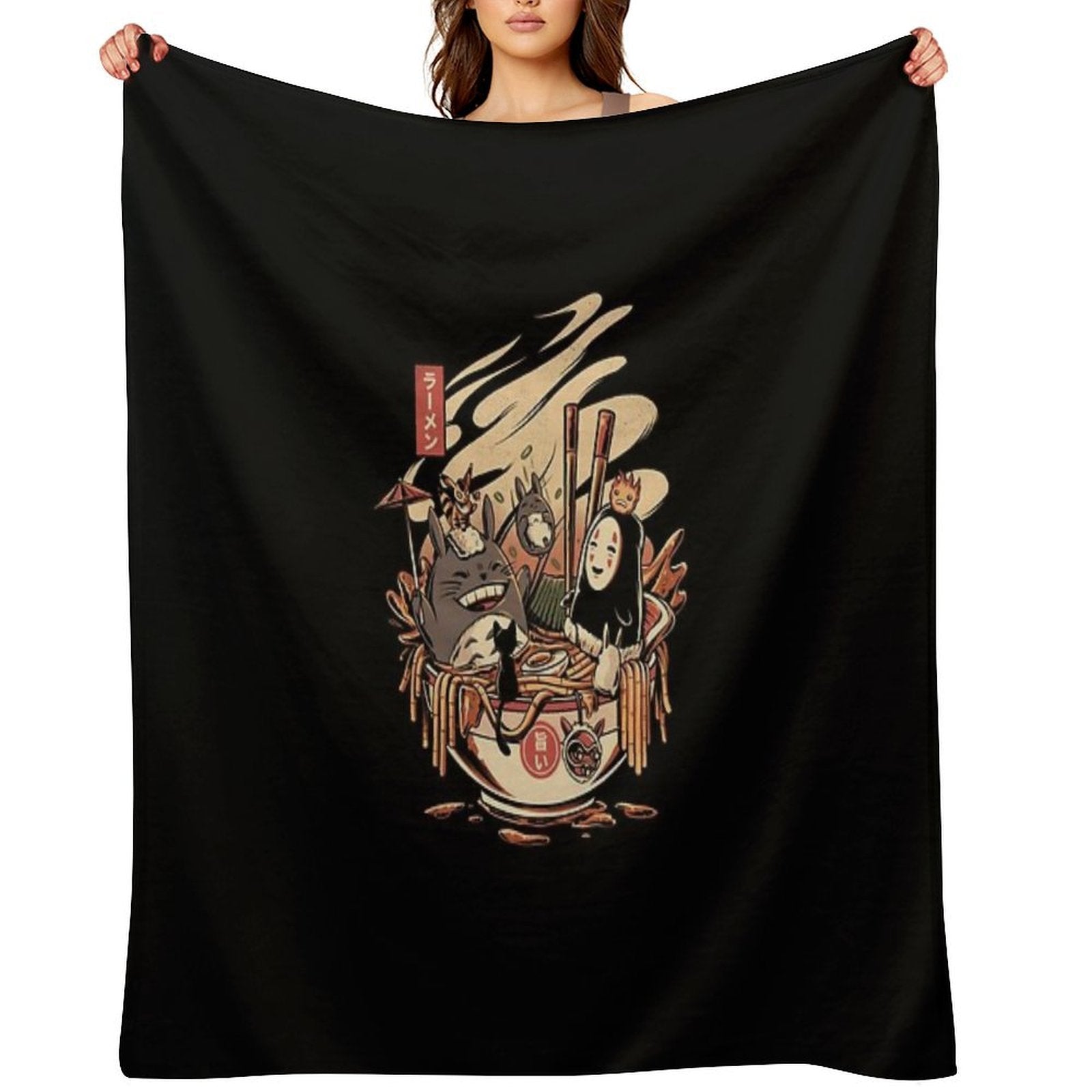 Funny Ramen Premium Throw Blanket