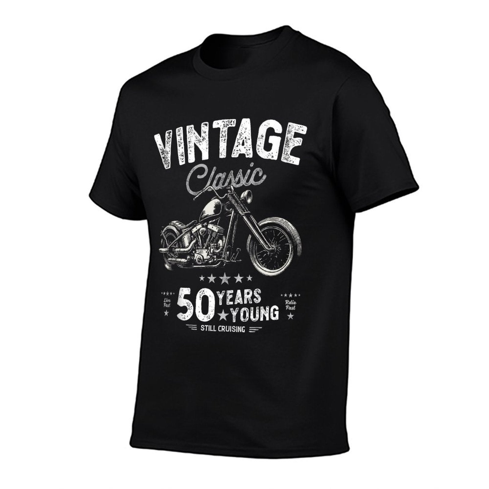 Mens Motorbike 50th Birthday Funny Cool Cruiser Fathers Day  Slim-fit Cut T-Shirt