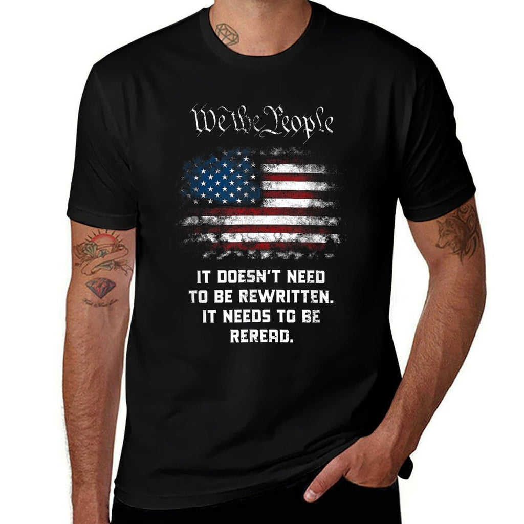 We The People It Doesnt Need To Be Rewritten USA  Slim-fit Cut T-Shirt