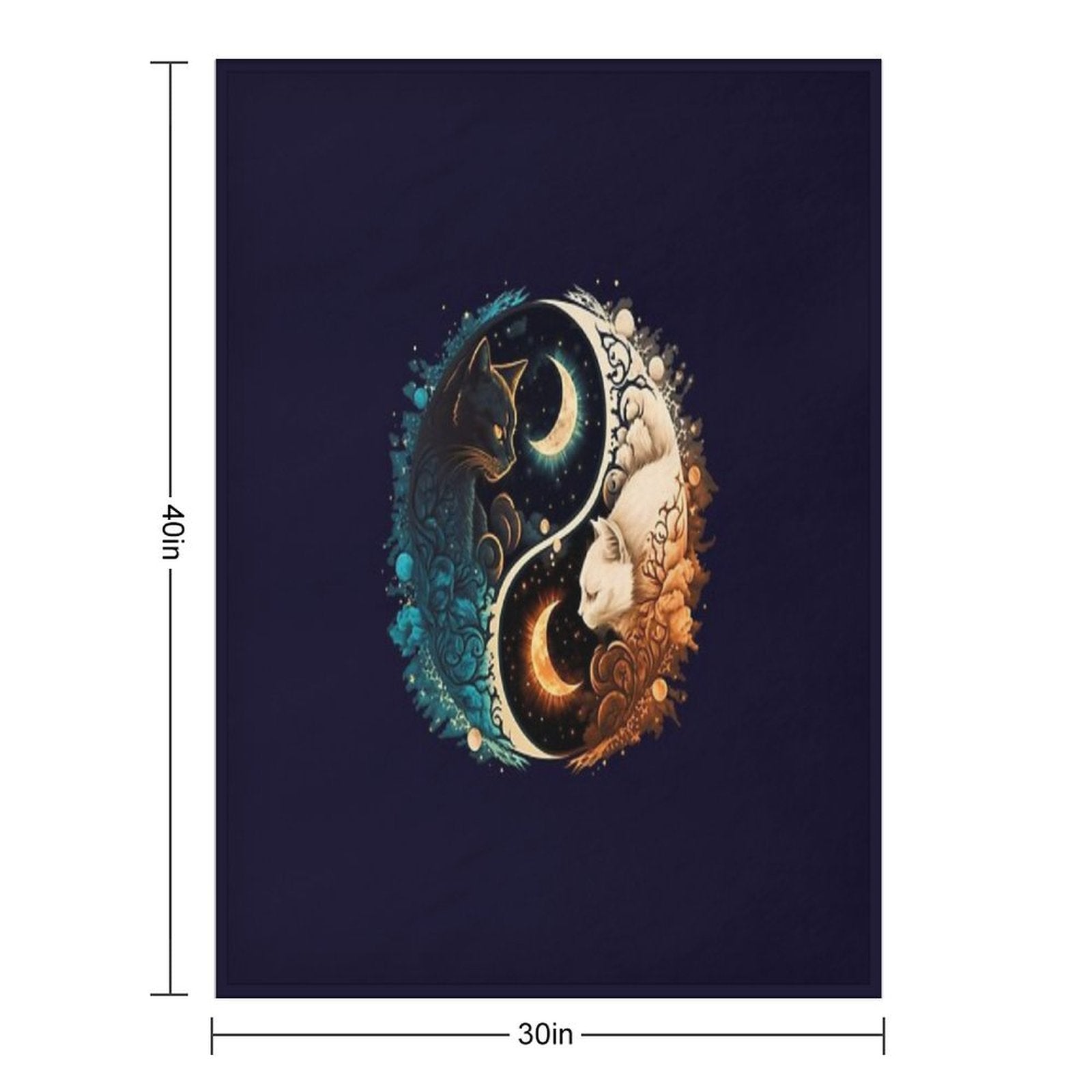 Cat Yin Yang Comfort Throw Blanket