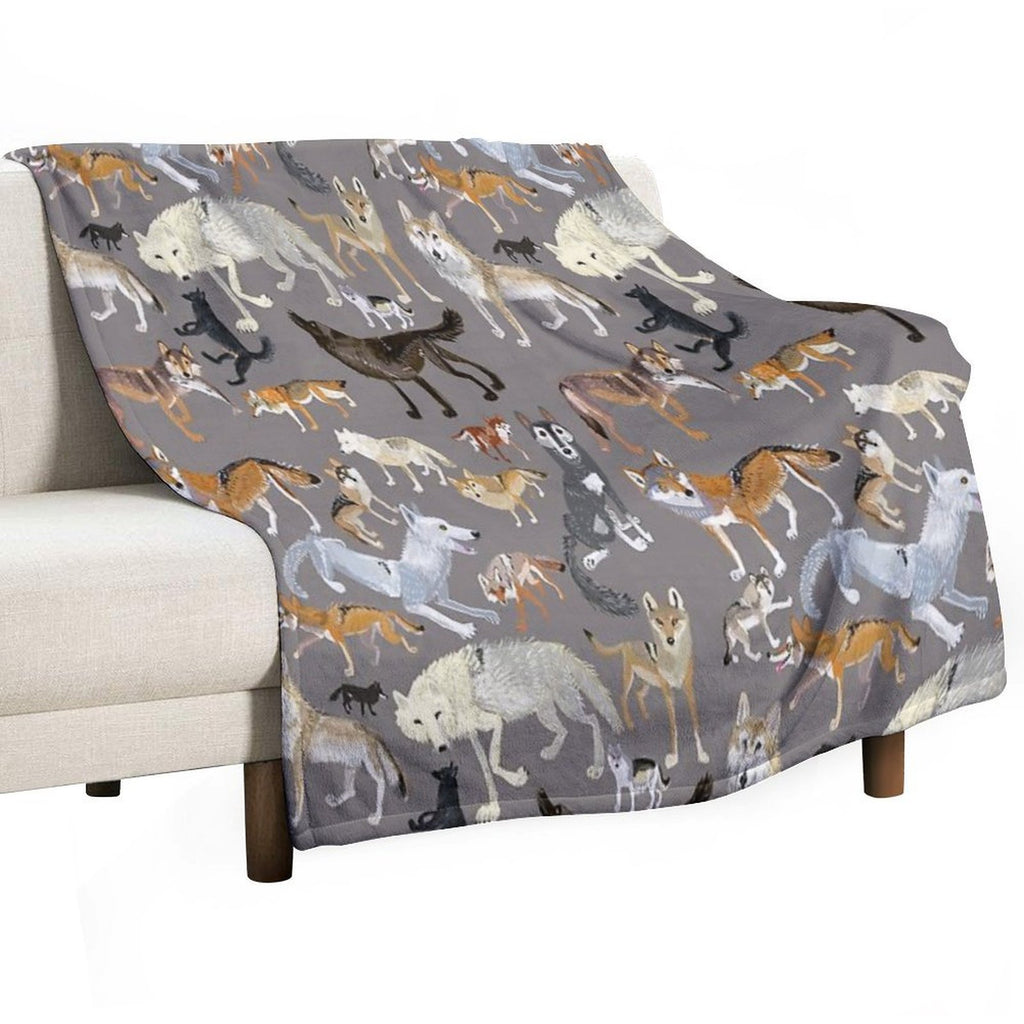 Wolves of The World  Grey Durable Throw Blanket