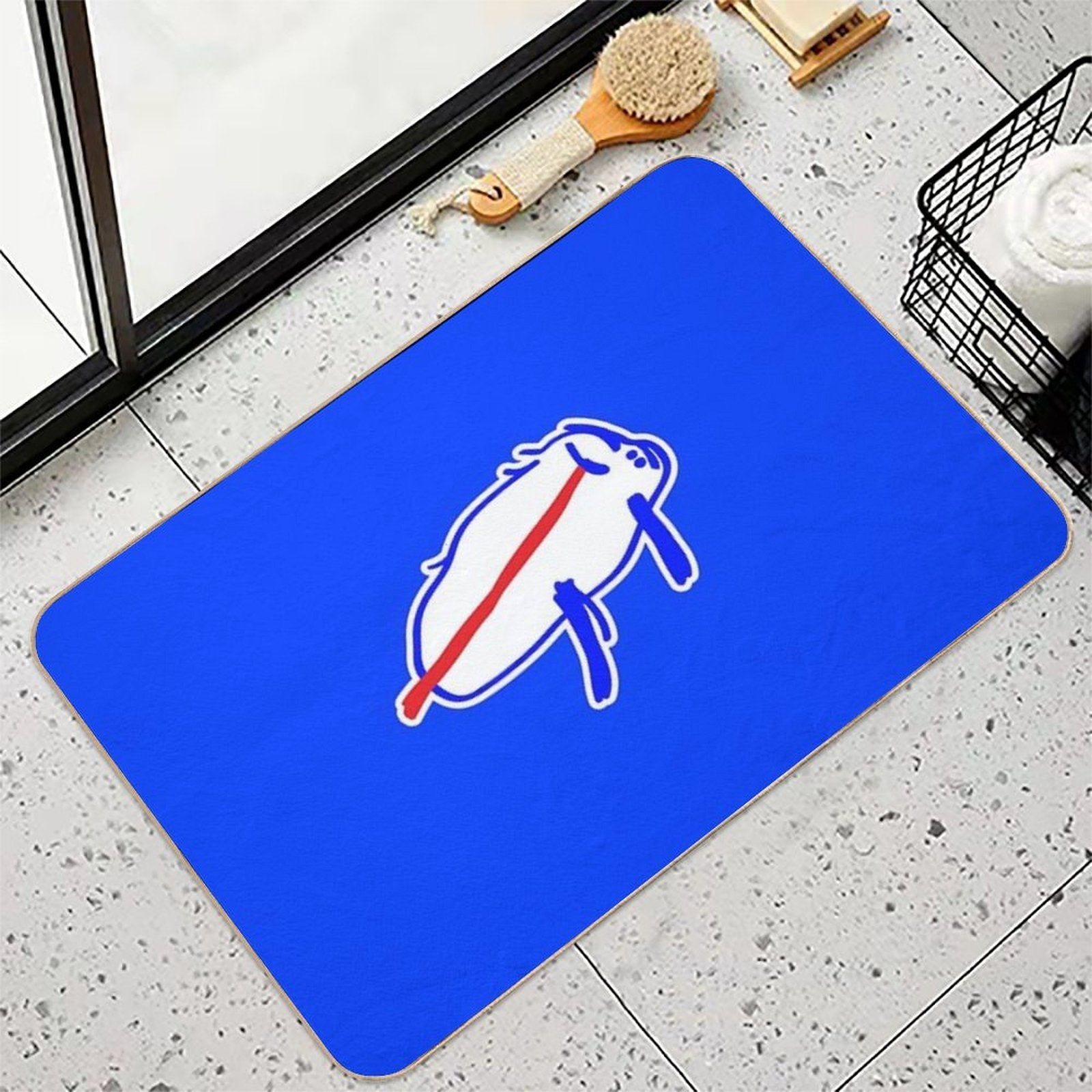 Josh Allen Drawing  Non-Slip Bath Mat