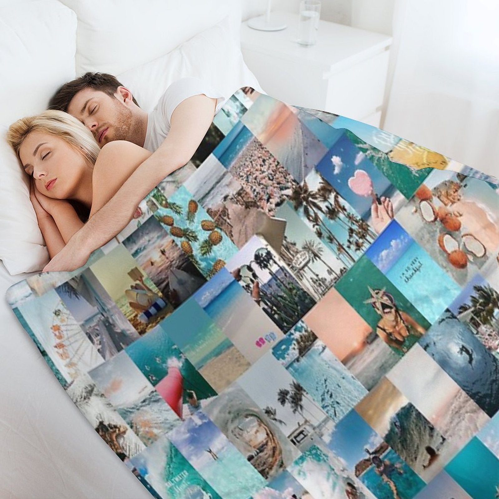 Beach Aesthetic Collage Durable Throw Blanket