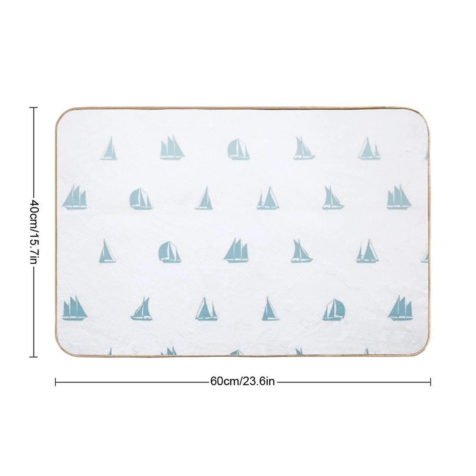 Sail Boats Drifting Away Print  Fade-Resistant Bath Mat