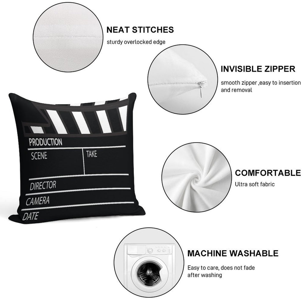 Clapper Board Soft Style Accent Throw Pillow