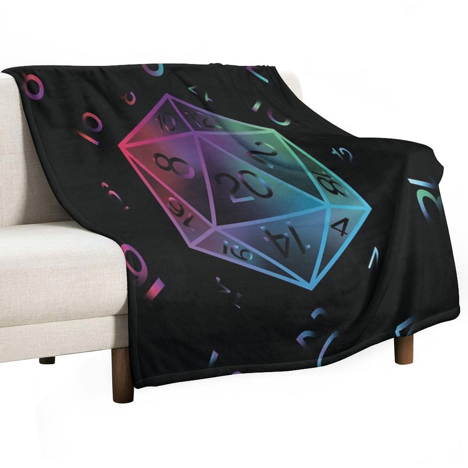 D20 Dungeons And Dragons Dice Machine-washable Throw Blanket
