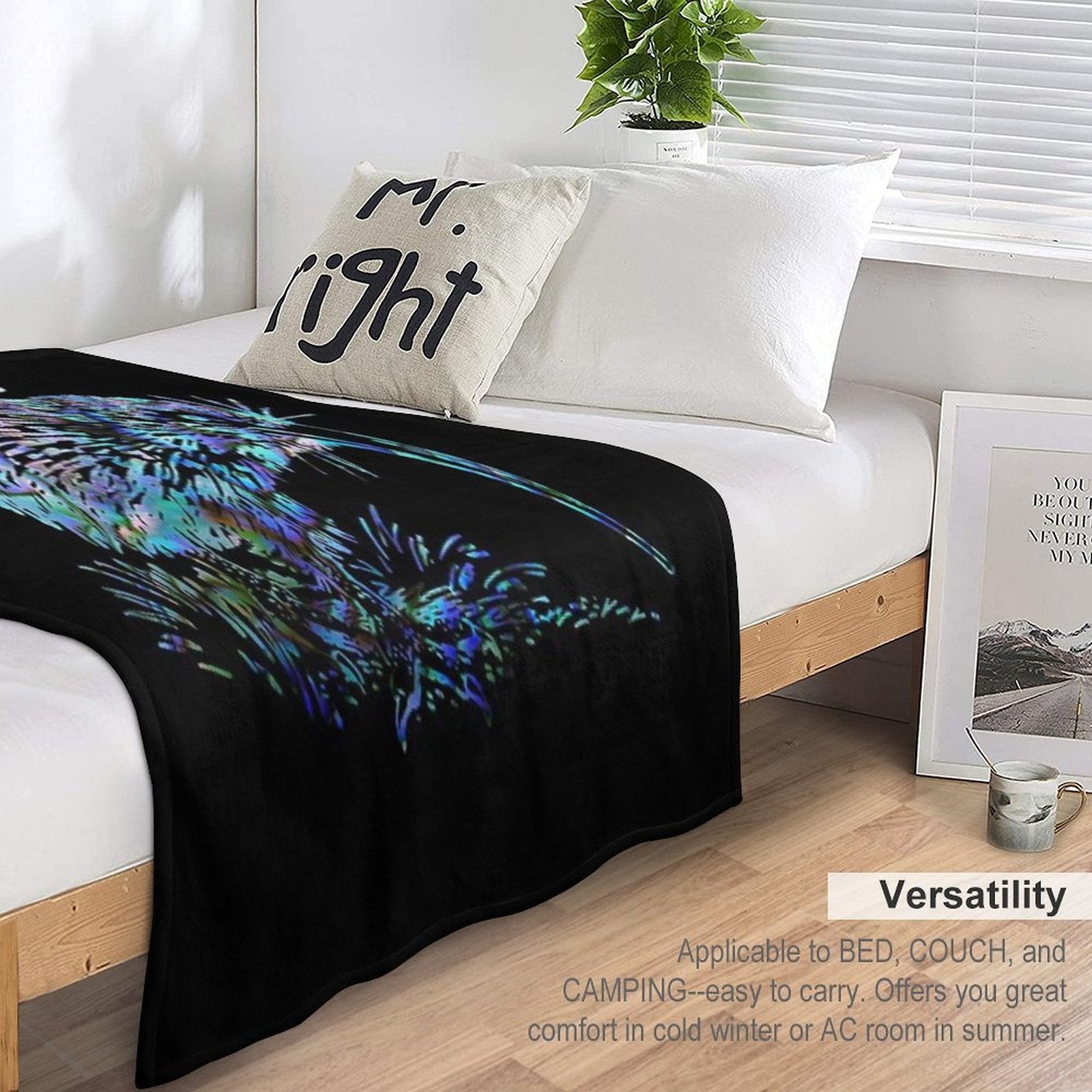 NEW ZEALAND KIWI AND FERN PAUA Sustainable Throw Blanket