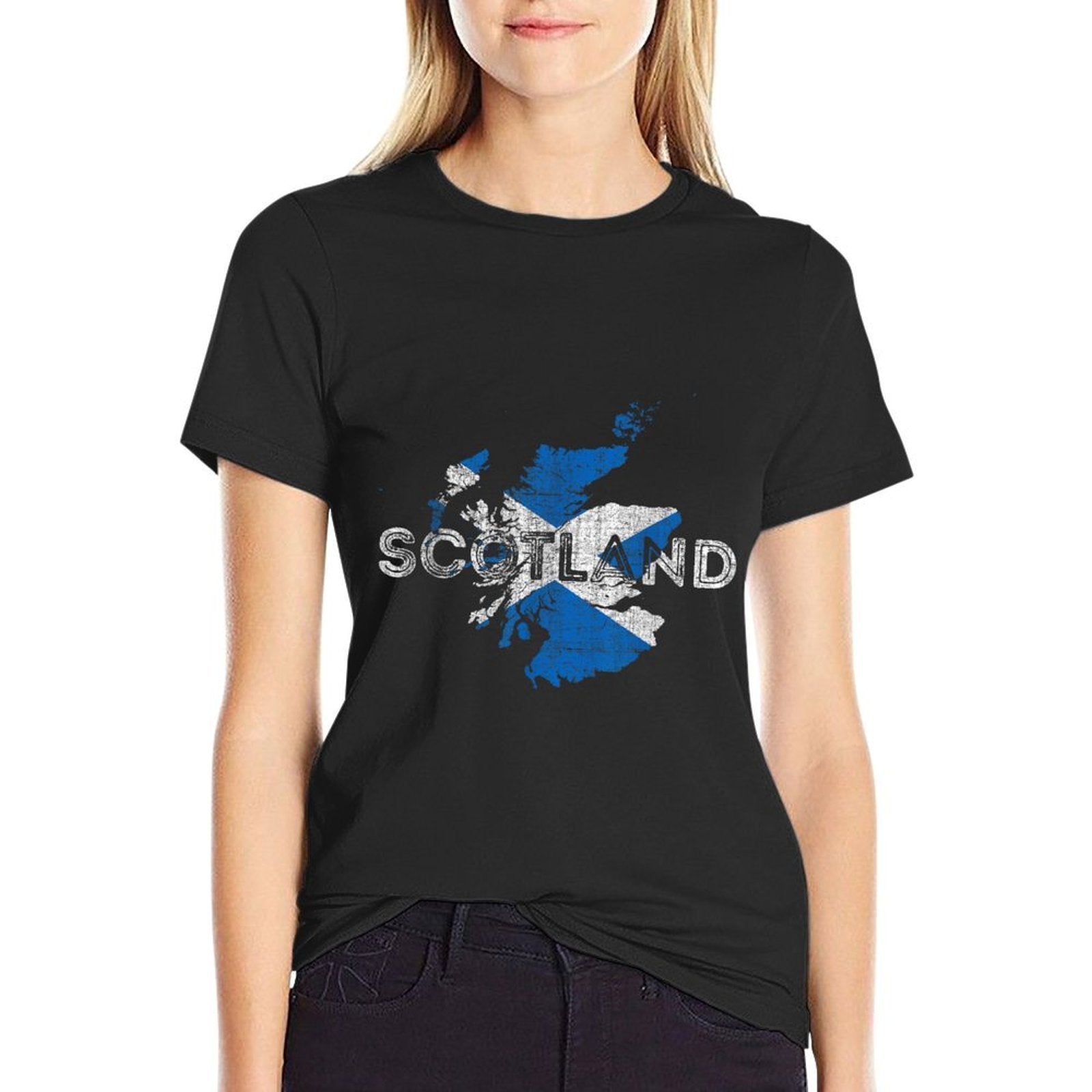 Scottish Map And Souvenir - Distressed Scotland  Easy-care T-Shirt