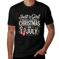 Christmas In July Girls Funny Summer Beach Vacation  Cotton T-Shirt