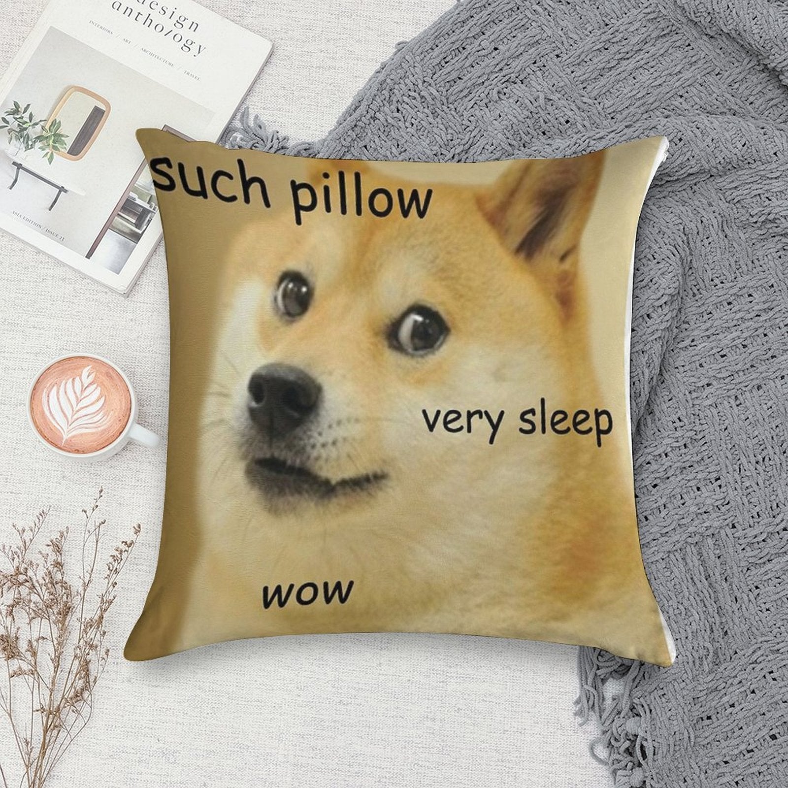 Such Pillow Very Sleep Soft Luxury Feel Throw Pillow