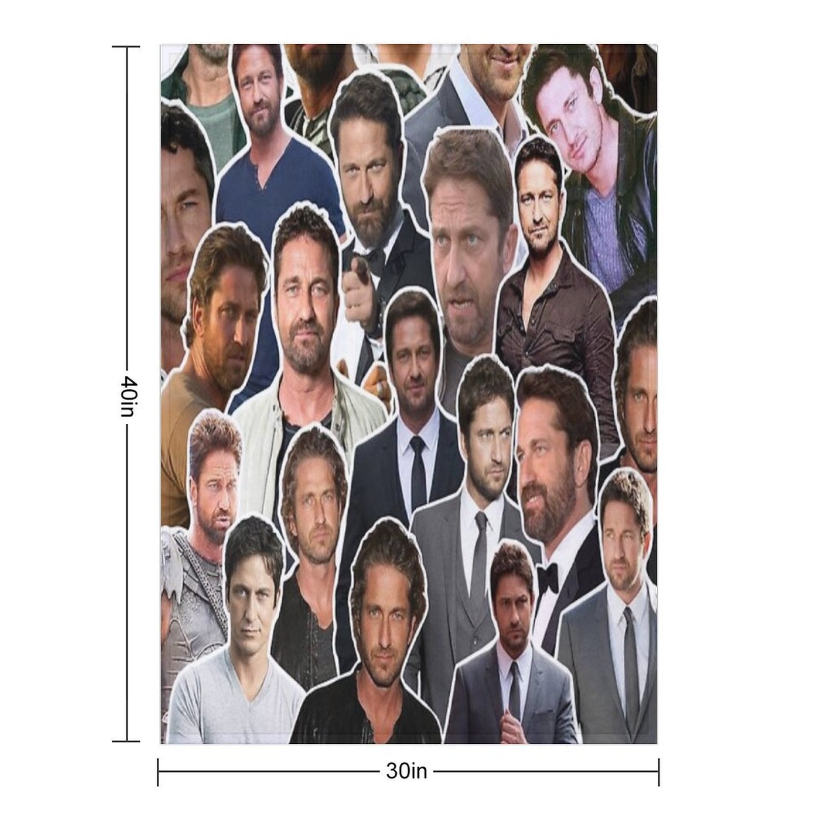 Gerard Butler Photo Collage Lightweight Throw Blanket