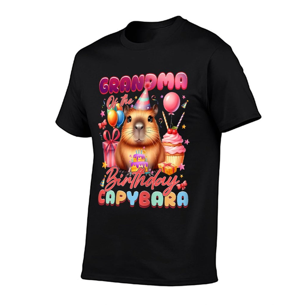 Grandma Of The Birthday Capybara Kids Girl Bday Party Family  Breathable T-Shirt