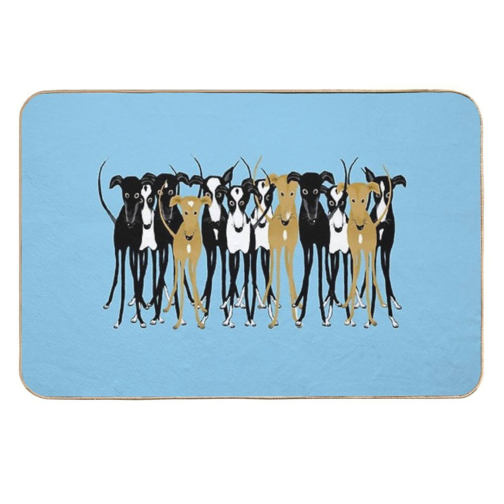 Greyhound Gathering  Repositionable Bath Mat