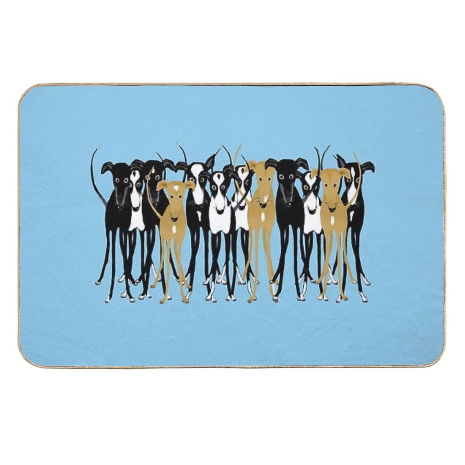 Greyhound Gathering  Repositionable Bath Mat