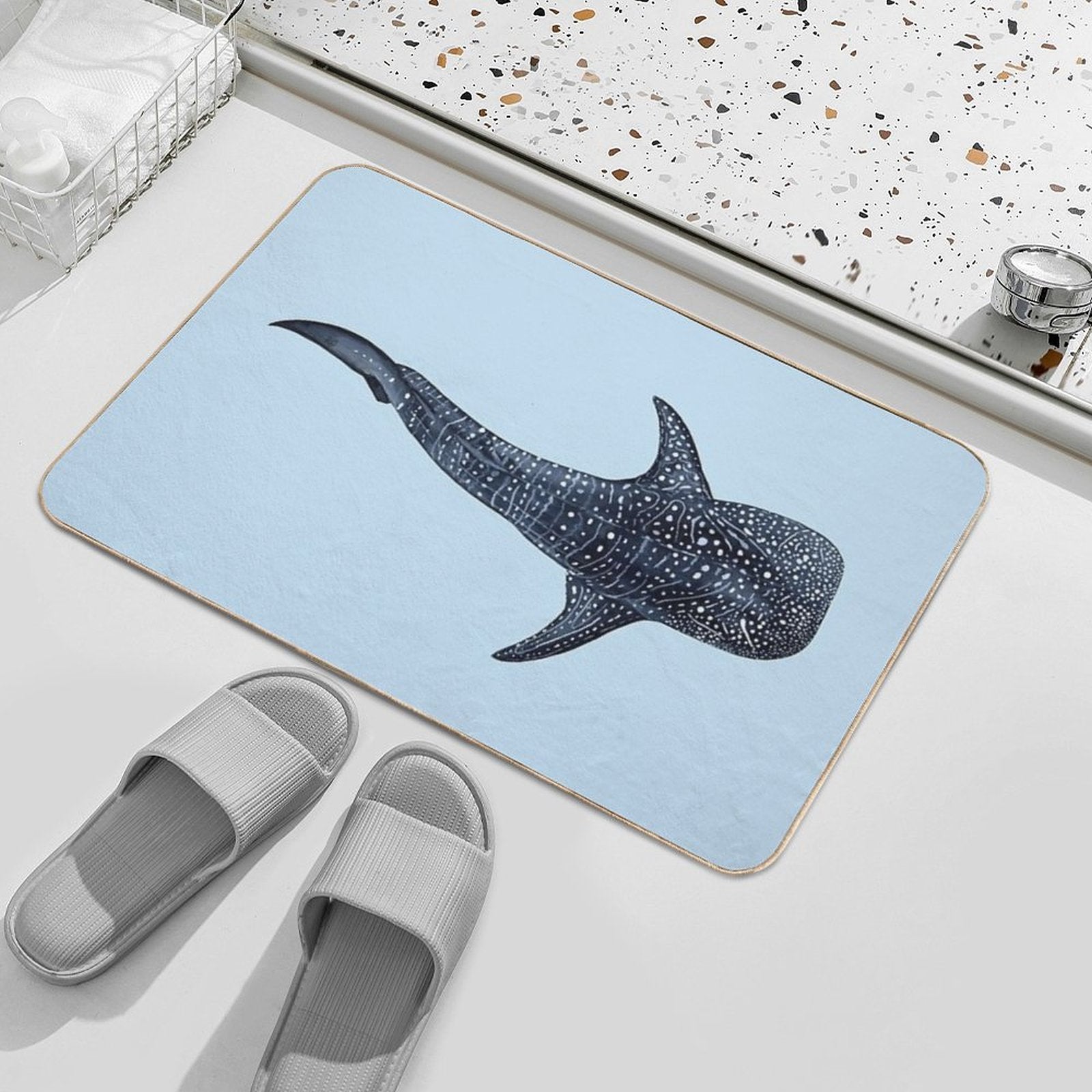 WHALE SHARK II-Rhincodon Typus  Stain-Proof Bath Mat