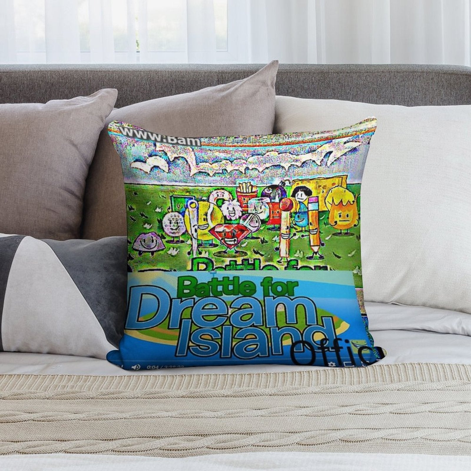 A BFDI Soft Easy Maintenance Throw Pillow