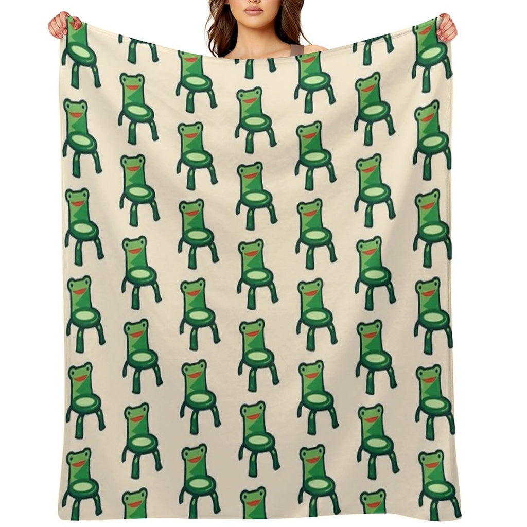 Froggy Chair Velvety-soft Throw Blanket