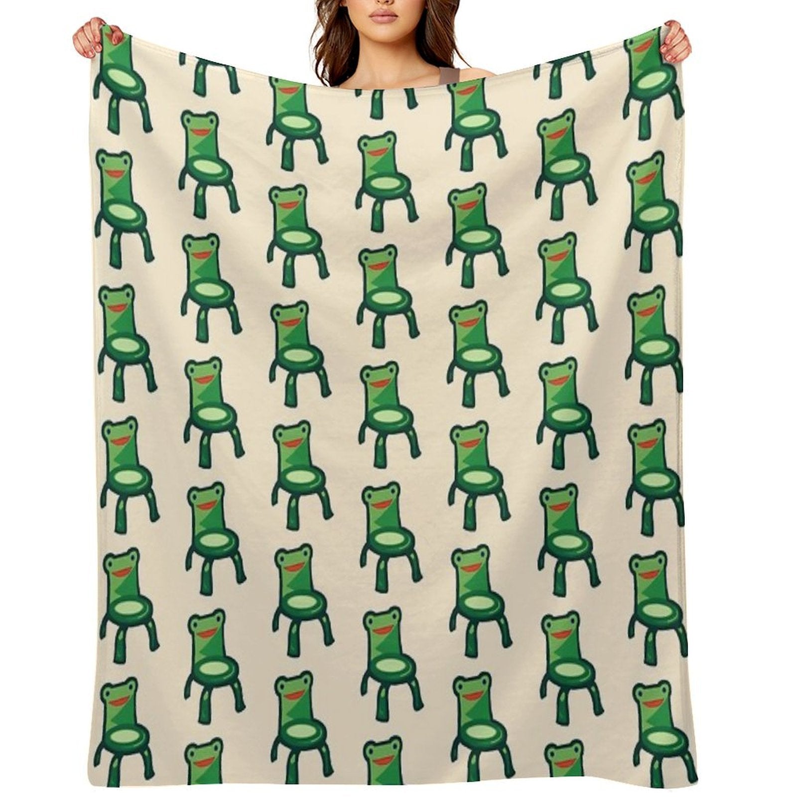 Froggy Chair Velvety-soft Throw Blanket