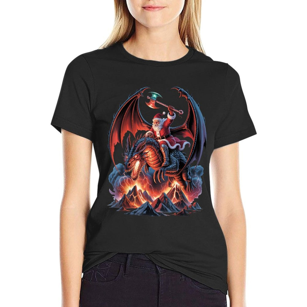 Epic Christmas Fantasy - MMO Mystic Santa Riding Dragon  Affordable Price T-Shirt