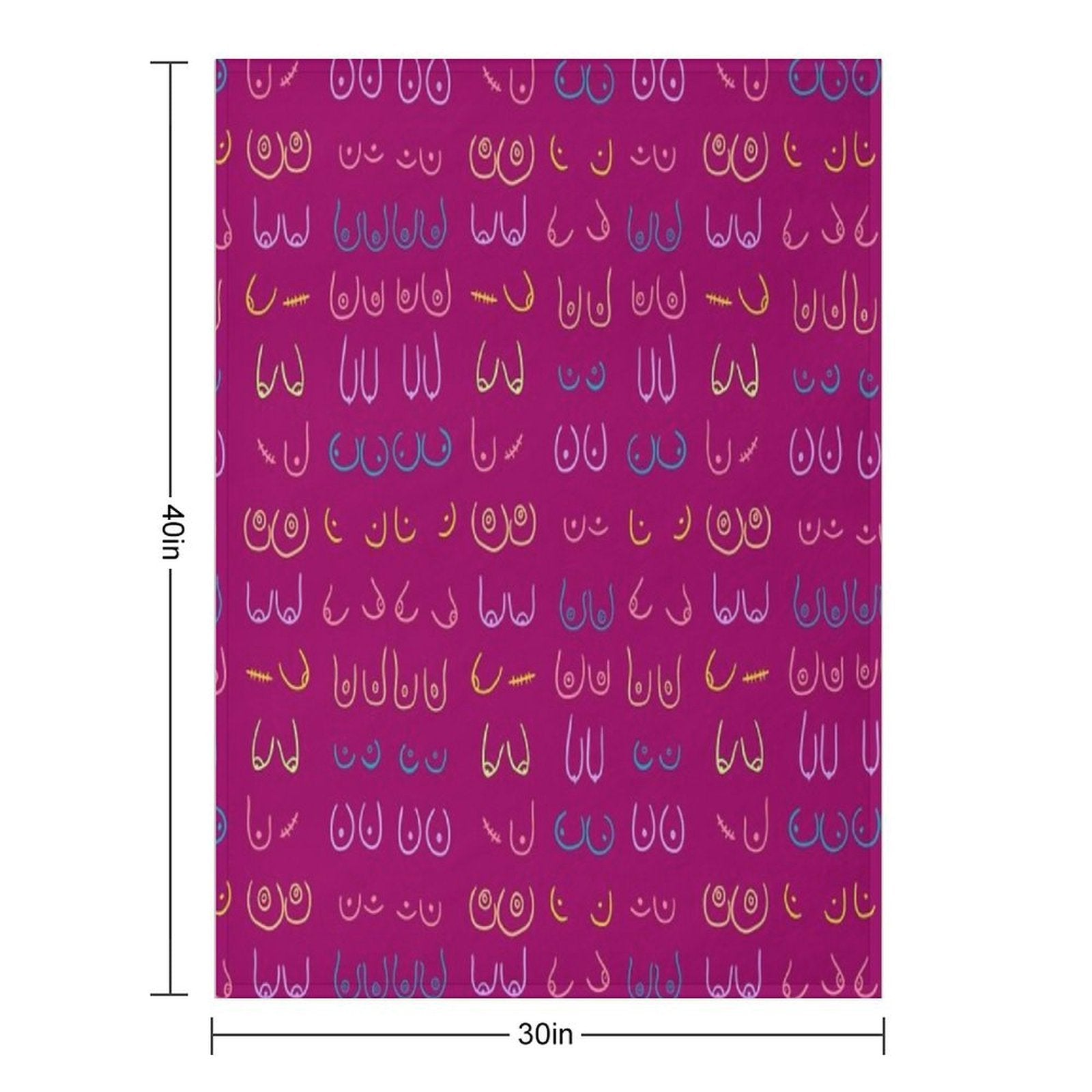BOOBIES PASTEL PATTERN PINK Eco-conscious Throw Blanket