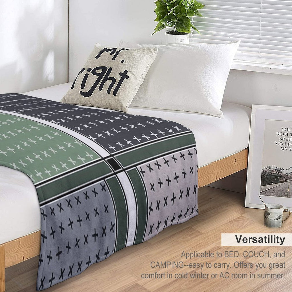 Colourful Geometric Triangles Sustainable Throw Blanket