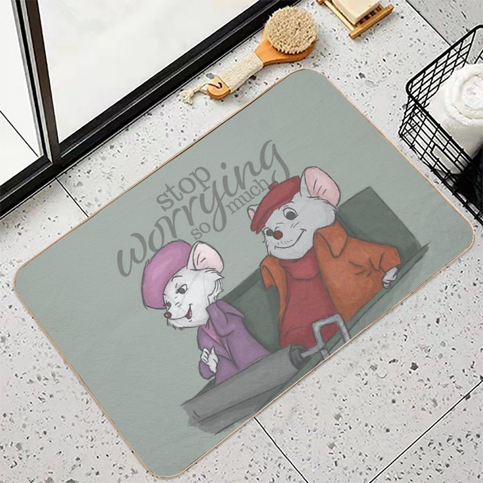 Worrying  Fade-Resistant Bath Mat