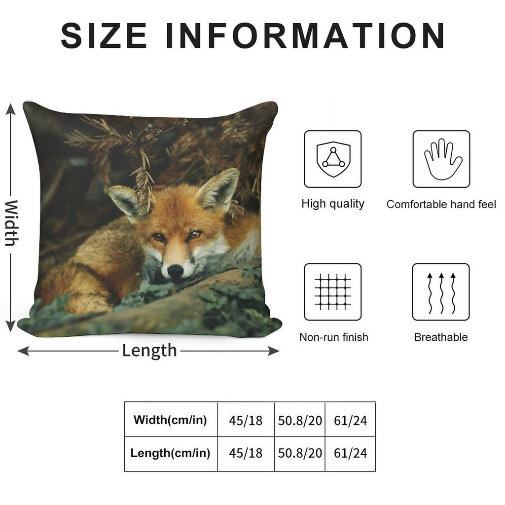 Red Fox in The Forest Soft Style Accent Throw Pillow