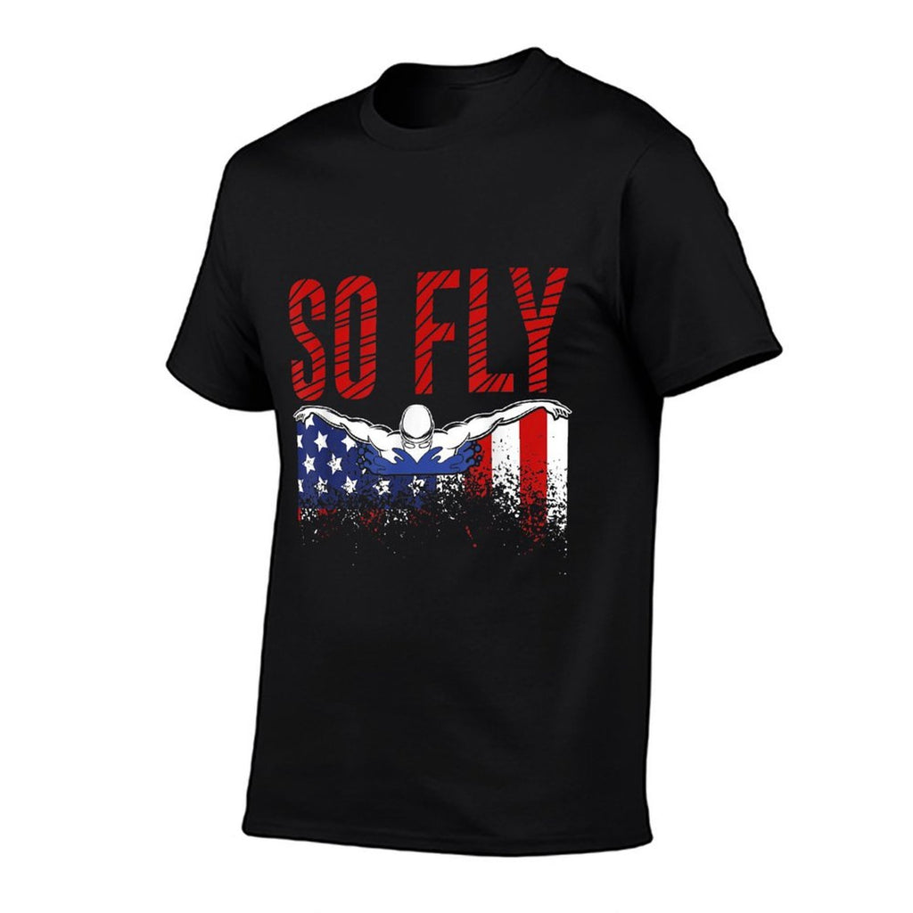 So Fly USA Swimming Team Sports Athlete US Swim Aquatic  Fade-proof Color T-Shirt
